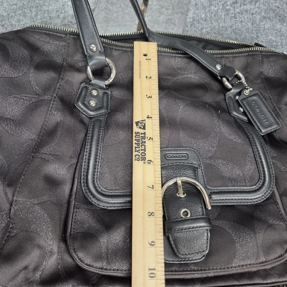 Coach Black Canvas Signature Campbell Convertible Satchel Bag F26243 Y2k - Picture 13 of 14